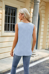 Solid Color Sleeveless Vest Metal Ring Top