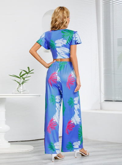 Casual Wide-leg Trousers Two-piece Suit