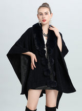 Large Size Loose Wool Ball Shawl Coat