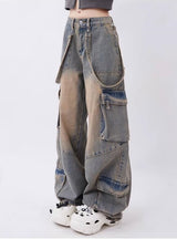 Retro Large Pocket Straight Pant