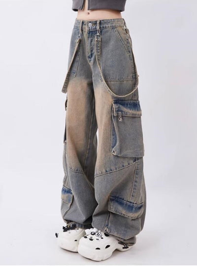 Retro Large Pocket Straight Pant