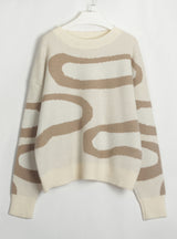 Cloud Irregular Contrast Color Sweater