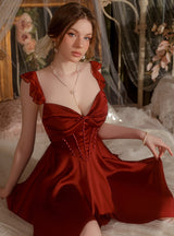 Sexy Backless Satin Suspender Nightdress