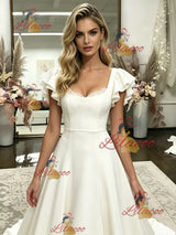 Fashion White Straps Wedding Dress