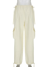 Bow Stitching Pocket Slim Loose Pant