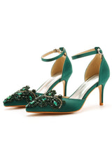 7 cm Rhinestone Pointed Stiletto Sandals