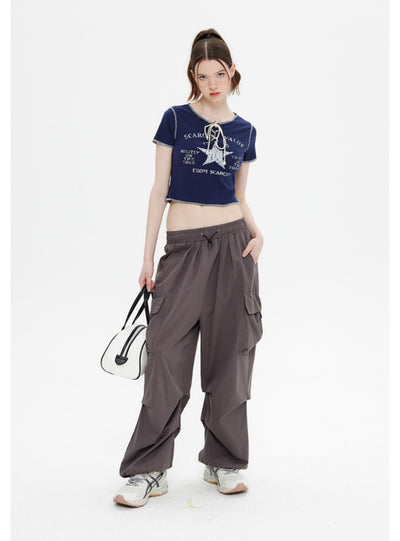 Lace Up Retro Short Sleeve T-shirt