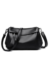 Soft Leather Solid Color Shoulder Bag