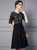 Black Lace Mother Of The Bride Dress