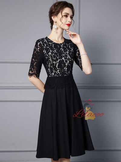 Black Lace Mother Of The Bride Dress