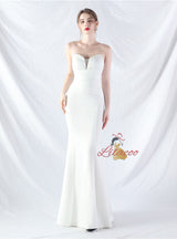 Memraid Strapless Pleats Beading Prom Dress