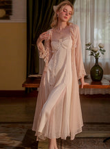 Solid Color Gauze Robe Suit Pajamas