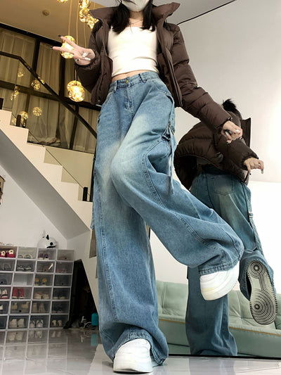 Retro Slim Loose Straight Jeans