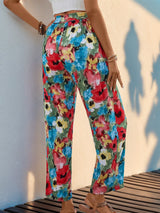 Bohemian Holiday Print Straight Pants