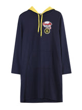 Casual Hooded Loose Long-sleeved Dress