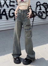 Retro High Waist Straight Slim Loose Pants