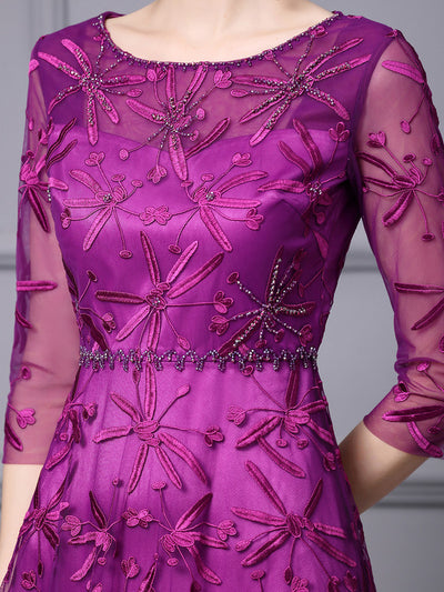 Black Short Sleeve Beading Mother Of The Bride Dress