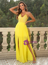 Contrast Lace Slit Slim Long Dress