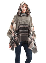 Women Cape Hooded Shawl Cloak
