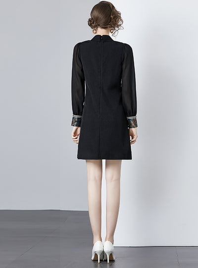 Heavy Embroidery Long Sleeve Dress