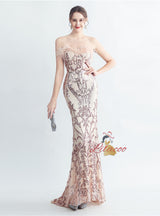 Mermaid Sequins Strapless Prom Dress