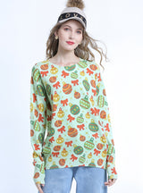 Christmas Round Neck Pullover Printed Sweater