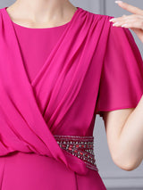Fuchsia Beading Mother Of The Bride Dress