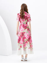 Double-breasted Slim Long Dress