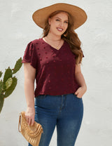 Loose Casual V-neck Short Sleeve T-shirt