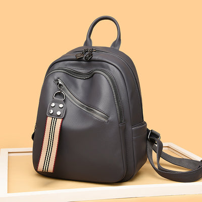 Soft Leather Leisure Travel Backpack