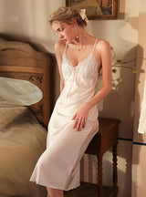 Sexy Ice Silk Lace Dress Pajamas