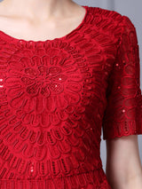 Sequins Short Sleeve Mother Of The Bride Dress