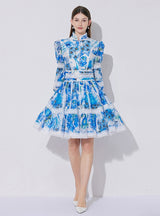 Palace Lace Stitching Printed Dress