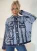 Women Graffiti Lapel Loose Coat