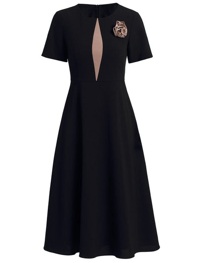 Black Short Sleeve Mother Of The Bride Dress