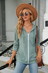 Loose Long Sleeve Zipper Pocket Coat