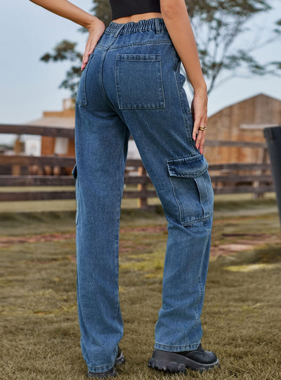 Women Casual Elastic Waist Jeans