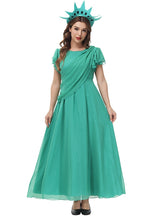 Green Chiffon Statue of Liberty Long Dress