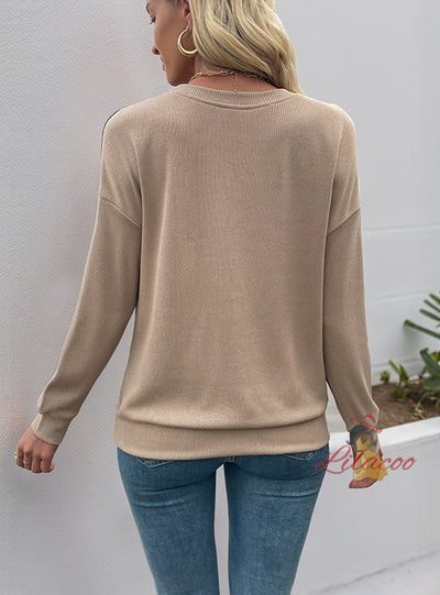 Retro Long Sleeve Crewneck Leopard Top