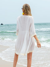 Seaside Holiday Lady V-neck Bikini Cover Up