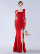 Women Split Straps Prom Dress
