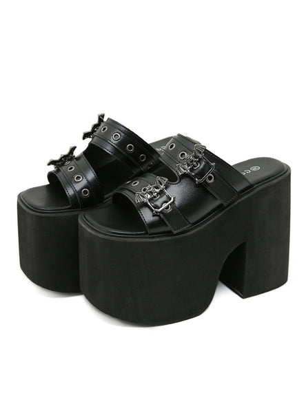 Thick-soled Waterproof Platform Metal Wedge Slippers