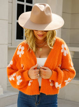 Women Short Flower Sweater