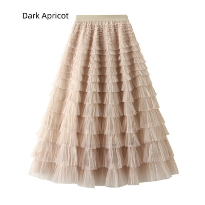Women Mesh Cake Skirt