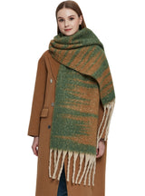 Thickened Jacquard Coarse Fringed Scarf