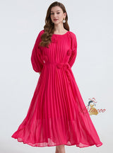Palace Three-dimensional Flower Pleated Dress