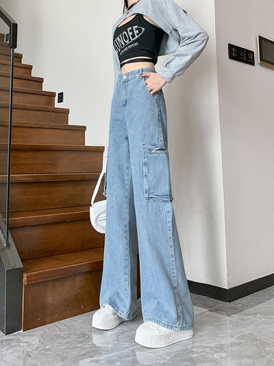 Retro High Waist Loose Wide Leg Jeans