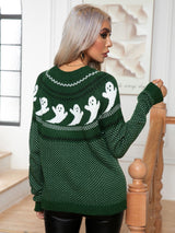 Halloween Retro Polka-dot Long-sleeved Sweater