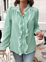 Long Sleeve Contrast Striped Shirt