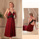 Ice Satin Suspender Lace Nightgown